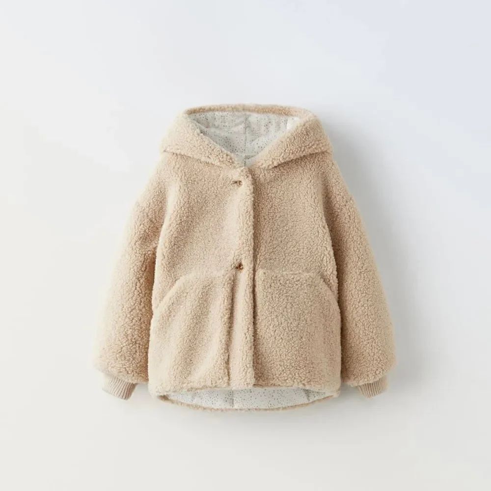 Zara HOODED FLEECE JACKET size 3-6 months